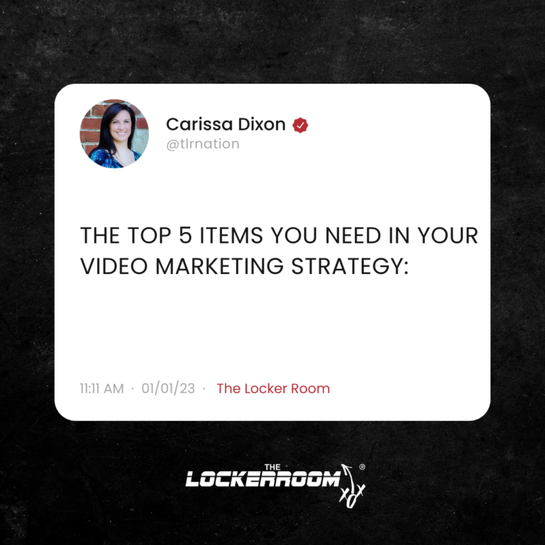 THE TOP 5 ITEMS YOU NEED IN YOUR VIDEO MARKETING STRATEGY WITH CARISSA DIXON